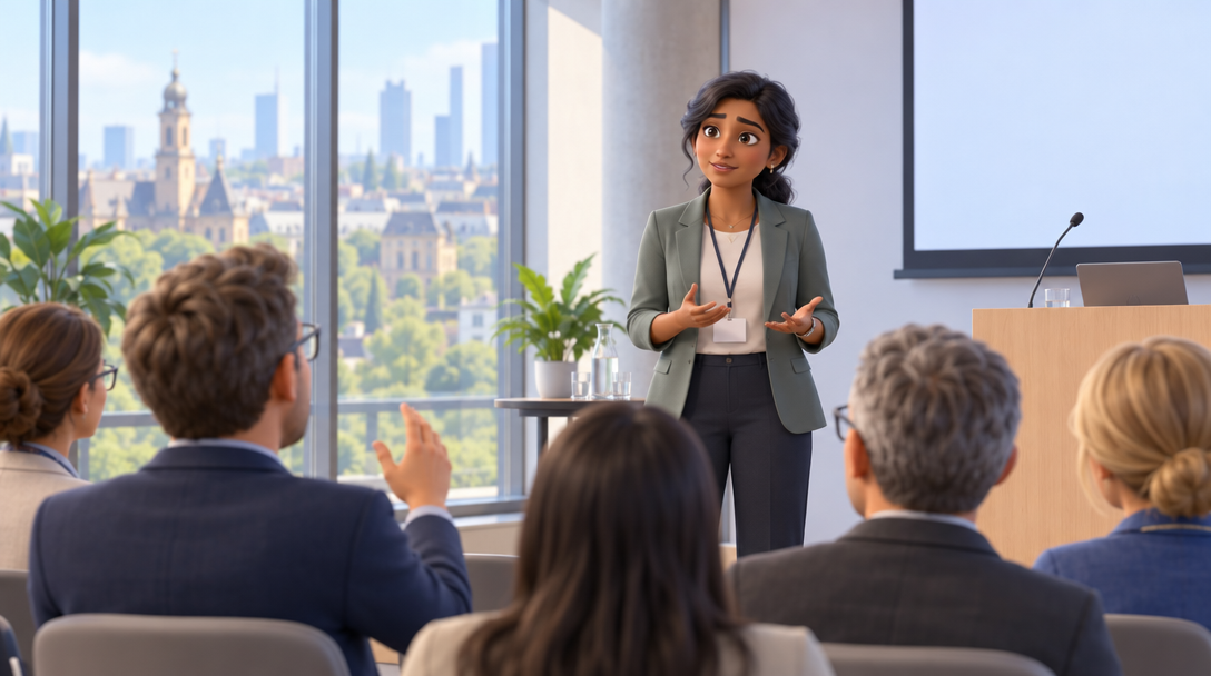Speakerin auf einer Konferenz Speakerin auf einer Konferenz