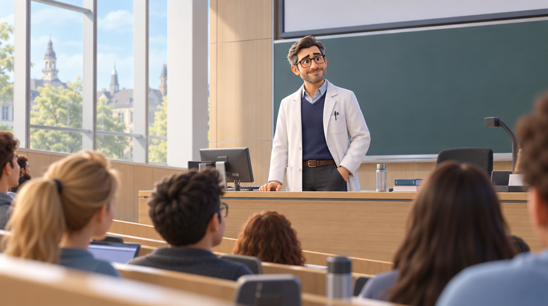 Professor hält Vorlesung Professor hält Vorlesung